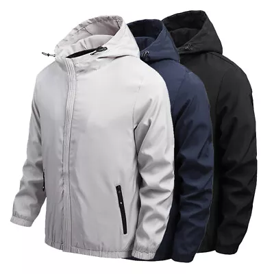 Mens Waterproof Soft Shell Jacket Tactical Hoodie Winter Warm Military Coats • £16.99