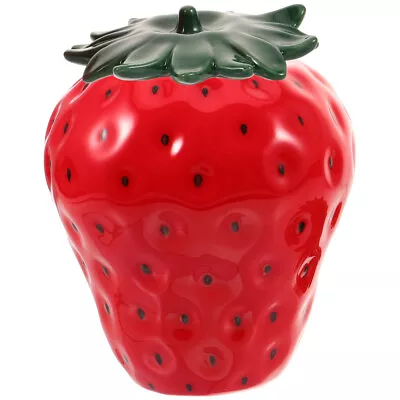  Ceramic Jar Strawberry Shape Jar Ceramic Cookie Jar Kitchen Tea Canister Food • $22.17