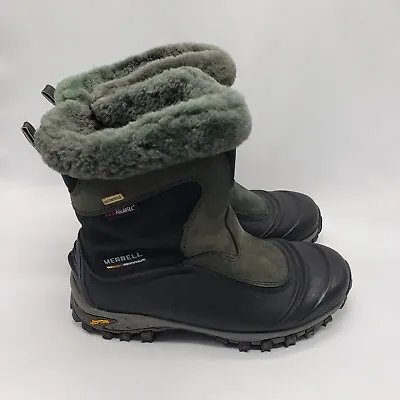 Merrell Women's Size 6 Thermo Juneau Waterproof Boots Black With Gray Polartec • $30