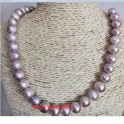 20  AAA+ 10-11mm Natural South Sea Purple Baroque Pearl Necklace 14k Gold • $39.99