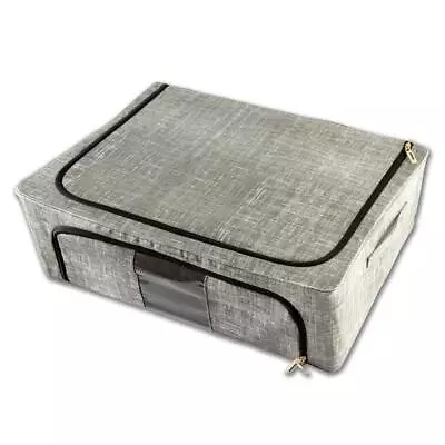 66L Folding Storage Box Made Of Thick Fabric & Steel Frame Wardrobe Organizer • £12.99