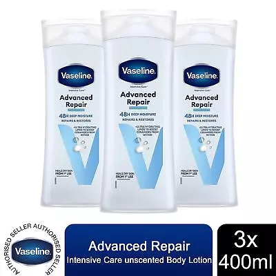 Vaseline Advanced Repair Body Lotion Intensive Care 3 Pack 400ml • £10.49