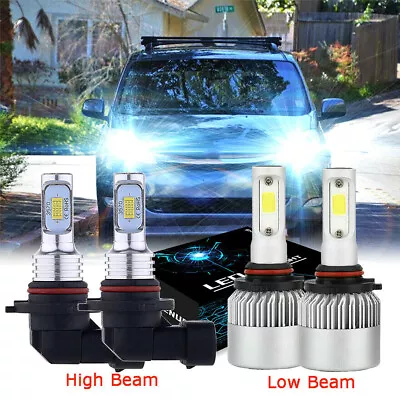 For Toyota Sienna 2004-2010 4PC 9005 9006 LED Headlight High LOW Beam Bulb 6000K • $26.53