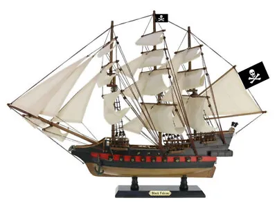 Wooden Captain Kidd's Black Falcon White Sails Limited Model Pirate Ship 26  • $292.38