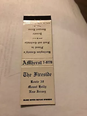 Vintage Advertising Matchbook - Mount Holly NJ - The Fireside • $6.99