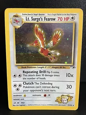 $23.99 • Buy Lt. Surge's Fearow 7/132 LP Gym Heroes Holo - WOTC Pokemon TCG (GH7.05)