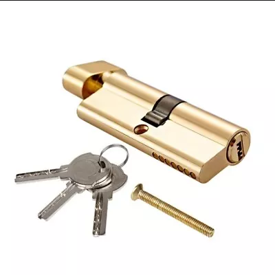 Euro Cylinder Barrel Door Lock UPVC PVC Wooden Doors Key & Thumb Turn Gold • £11.99