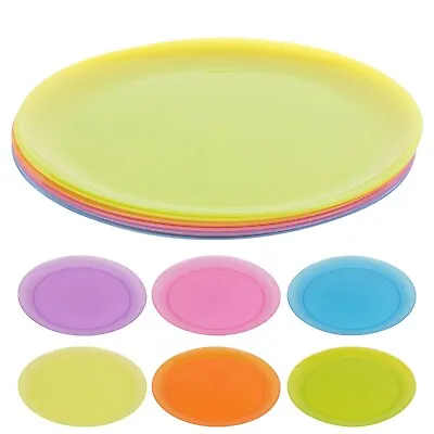 £7.99 • Buy Kids 6 Pcs Colourful Plastic Plate Set Reusable Breakfast Lunch Dinner Tableware