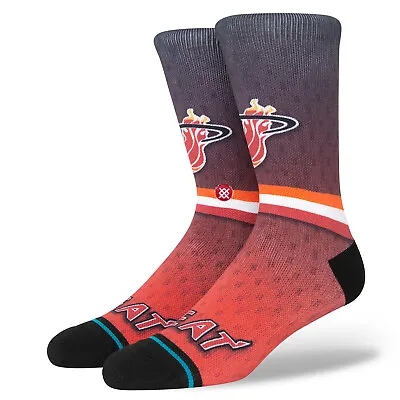 Miami Heat Stance NBA HWC Fader Hardwood Classics Crew Socks Large Mens 9-13 • $14.83