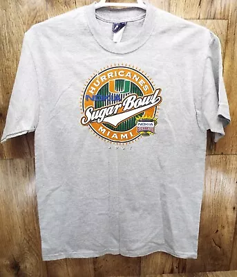 Vintage 2001 SUGAR BOWL MIAMI HURRICANES T-SHIRT SZ L • $9.50