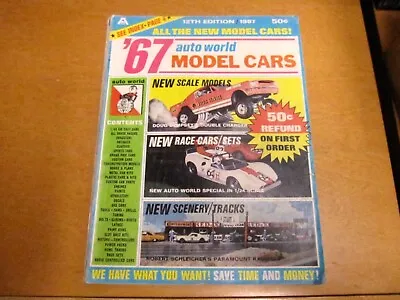 1967 AUTO WORLD CATALOG 12th EDITION MODEL CARS SLOT CARS ETC. VINTAGE CATALOG • $60