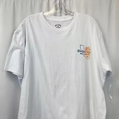 Billabong Men’s Short Sleeve California T-Shirt White/Multi Size XL New • $14.49
