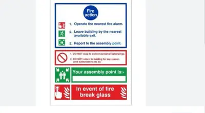 £4.49 • Buy Fire Action Safety Notice Sign - Size 20cm X 30cm For Workplace On Rigid Plastic