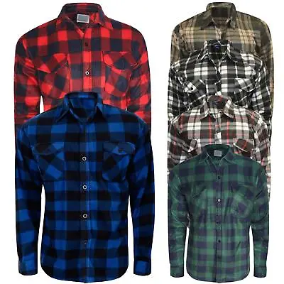 £10.99 • Buy Mens Check Soft Fleece Thermal Lumberjack Warm Winter Casual Work Button Shirt