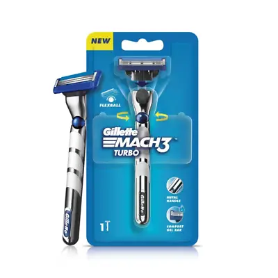 Gillette Mach3 Turbo Mens Razor With Flexball Technology (38gm) Free Shiping • $27.57