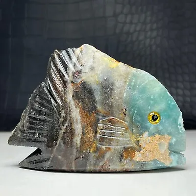 197g Natural Crystal Mineral Specimen Hand-carved FISH • $30.81