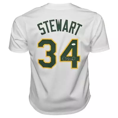 Dave Stewart Signed Oakland White Baseball Jersey (JSA) • $74.95