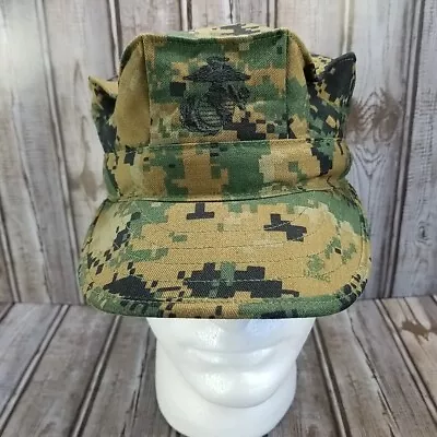 USMC Cover Size M Garrison Marpat Digital Woodland Camo US Marine Corps Hat Cap • $13.58