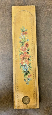 £4.90 • Buy Antique Wooden Pencil Box With Hand Painted Flowers Used Wood Slide Lid Used
