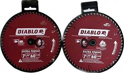 2 Diablo D0760 7-1/4-Inch 60-TPI ATB Perma-Shield Ultra Finish Saw Blade BN • $29.99