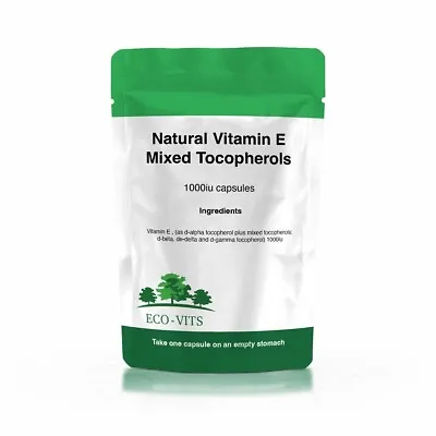 £13.99 • Buy Natural Vitamin E Mixed Tocopherols 1000iu 120 Capsules,