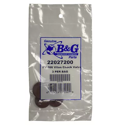 B&G Check Valve PV-266 ( Pack Of 3 ) B&G Sprayer Vinton Check Valve 22027200 • $23.95