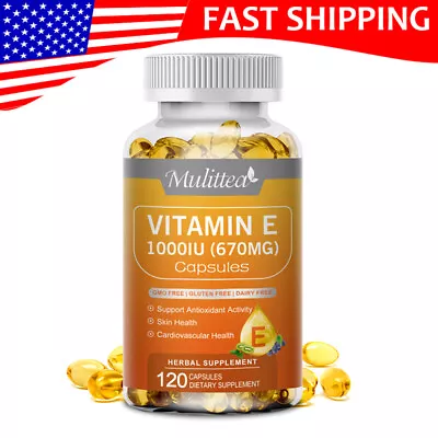 Vitamin E Oil 120 Softgels | Vit E Capsules Vegan For Hair Skin Nail Face Health • $13.76