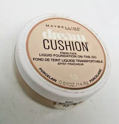 Maybelline Dream Cushion Fresh Face Liquid Foundation On-The-Go 10 Porcelain NEW • $12.99