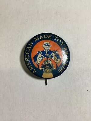 Vintage Uncle Sam American Made Toys Celluloid Pinback Button Circa 1920's • $14.99
