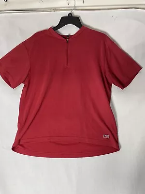 REI Men’s Short Sleeve 1/4 Zip Shirt Polartec Power Dry Size Large Vintage RED • $5.15