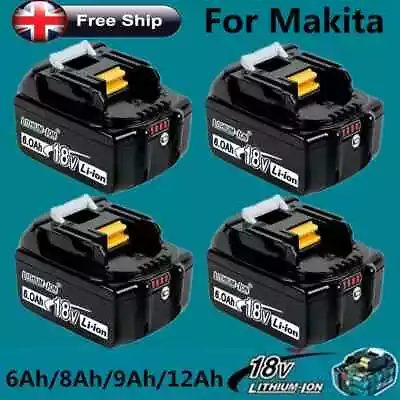 18V 12Ah Battery For Makita LXT Li-ion BL1860 BL1830 BL1835 Cordless/Charger 4X • £18.89