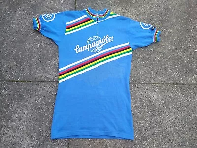 Vintage Campagnolo World Champion Stripes Wool Cycling Jersey By Giordana • $59