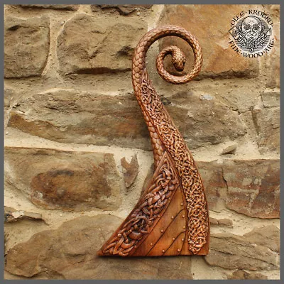 Drakar Viking Boat Odin Valhalla Home Decor Norse Thor Wood Picture Pagan Ragnar • $260