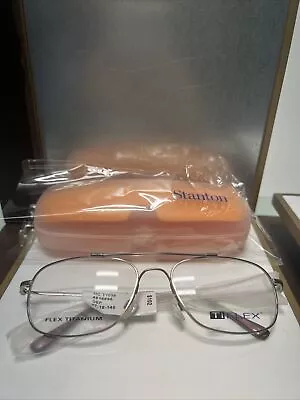 NWT Ti Flex MC T1039 Eyeglasses Frames 57-18-145 Silver Brown Flex Titanium • $28