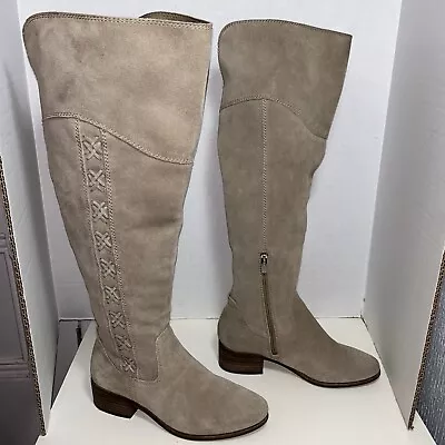 Vince Camuto Kreesell 2 Taupe Notch Zip Tall Knee High Riding Boot 9.5 • $33.95