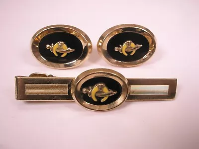 Shriners 1/20 12K GF Gold Filled Vintage ANSON Cuff Links & Tie Bar Clip Masonic • $42.99