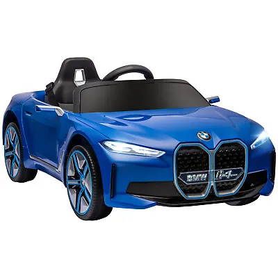 HOMCOM BMW I4 Licensed 12V Kids Electric Ride-On Car W/ Remote Control - Blue • £139.99