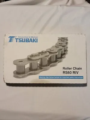 NEW Tsubaki RS60 RIV Roller Chain 10' 3.048M 3/4  Pitch ANSI 60 Roller Dia 0.469 • $79.95