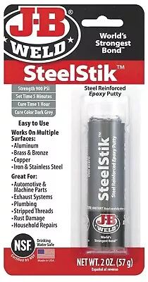 $22.90 • Buy JB Weld SteelStik Epoxy Steel Reinforced Putty Stick 57gr 