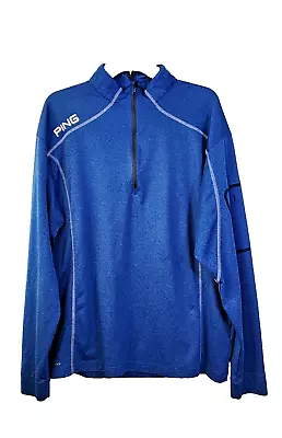 PING Sensorcool 1/4 Zip Pullover Blue Long Sleeve Lightweight Men L Golf Active • $16.25