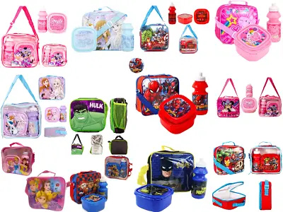 3Pc Set Childrens Insulated Lunch Pack Bag Bottle Kids Boys Girls School Food • £11.99