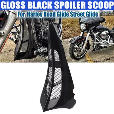 Motorcycle Gloss Black Chin Spoiler Scoop Fit For Harley Road Street Glide FLHX • $99.99