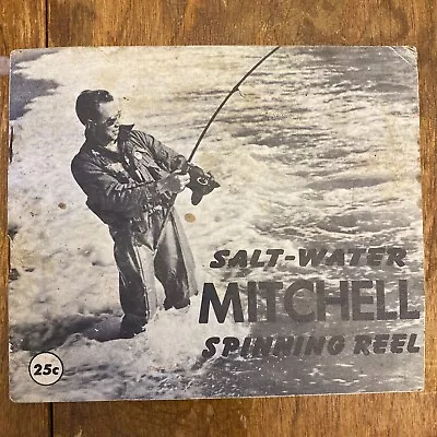 Vintage Mitchell Salt-Water Spinning Reel Instruction Manual W/Parts List France • $11.24