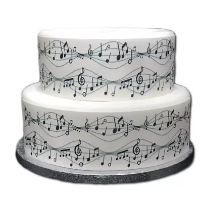 £3.29 • Buy A4 Edible Decor Icing Sheet Music Musical Note Ribbon Border Edging