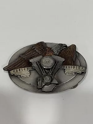 Vintage 1997 Harley Davidson Belt Buckle Motorcycle Biker Eagle Motor USA • $49.99