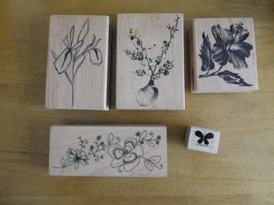 £6 • Buy Penny Black Rubber Stamp Job Lot Bundle - Flower Theme + Stampin Up Butterfly