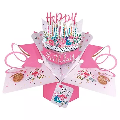 Birthday Card 3D Pop Up Card Girl Grand Daughter Niece Friend Sister Gift Card • £5.99