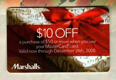 MARSHALLS Holiday Gift ( 2008 ) Promotional Gift Card ( $0 ) • $2.50