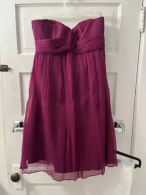 J. Crew Size 10 Spiced Wine Strapless Cocktail Silk Chiffon Taryn Dress • $40