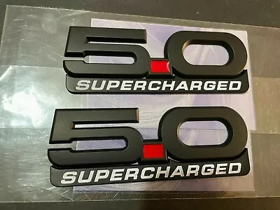 2015-2020 NEW 5.0L 5.0 Supercharged Emblems Badge Matte Black /Red/ White - 2pcs • $26.99